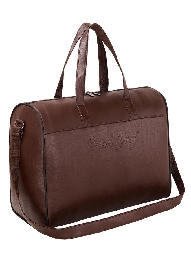Hard Craft Vegan Leather Stylish & Spacious Duffel Bags Cabin Size Travel Sports Gym Shoulder Hand Duffle Bags for Men and Women Weekender Overnight Travel Luggage - Image 1
